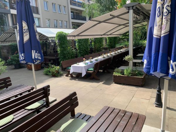 Biergarten des Restaurant Zum Schießhaus Dresden beheizt